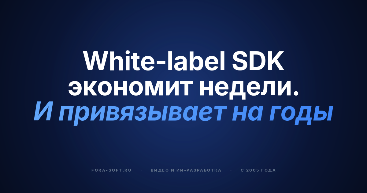 White Label Video SDK в 2026 году: выбор вендора, модель стоимости и план запуска за 12 недель — обложка