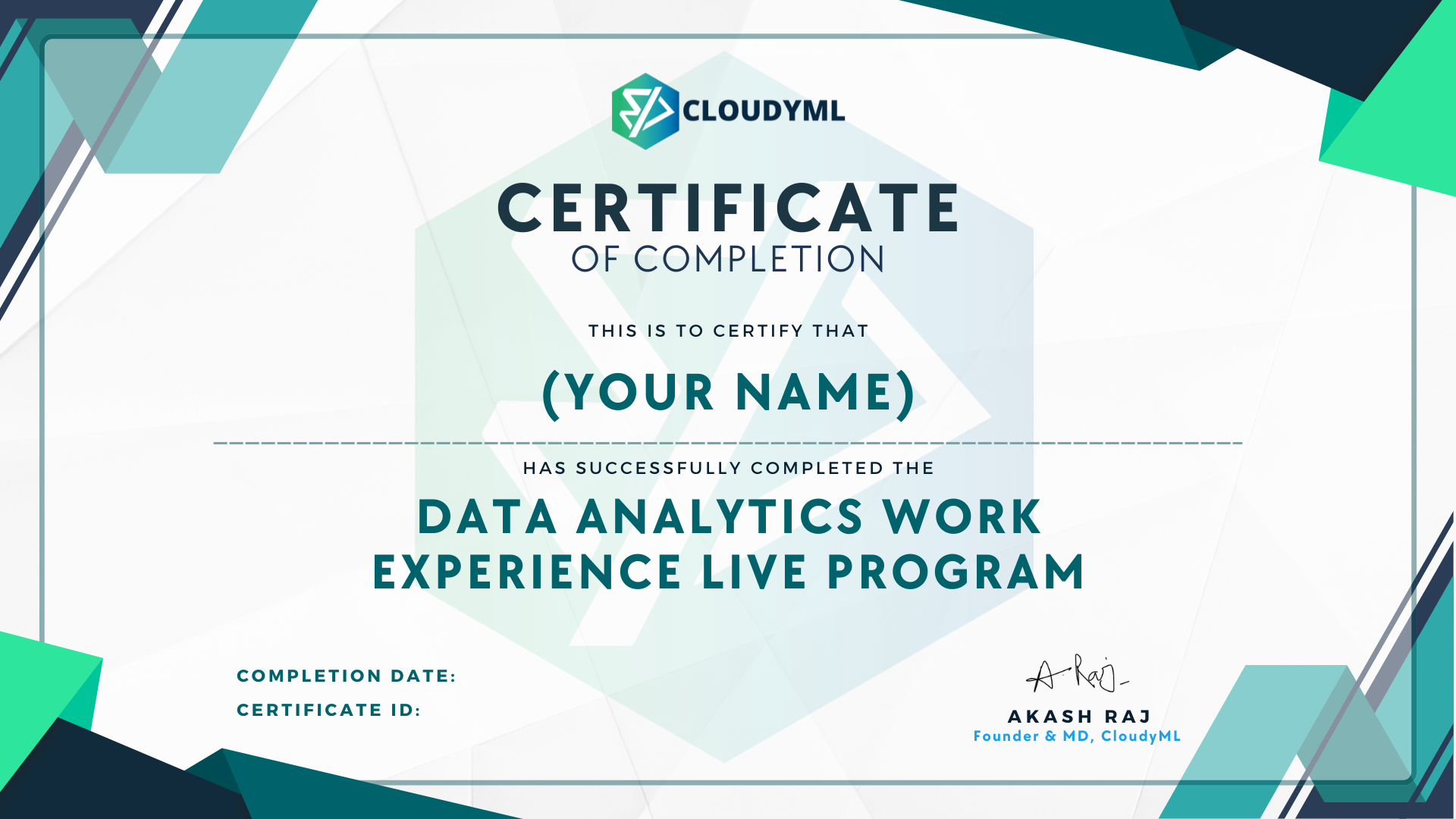 CloudyML Certification Program