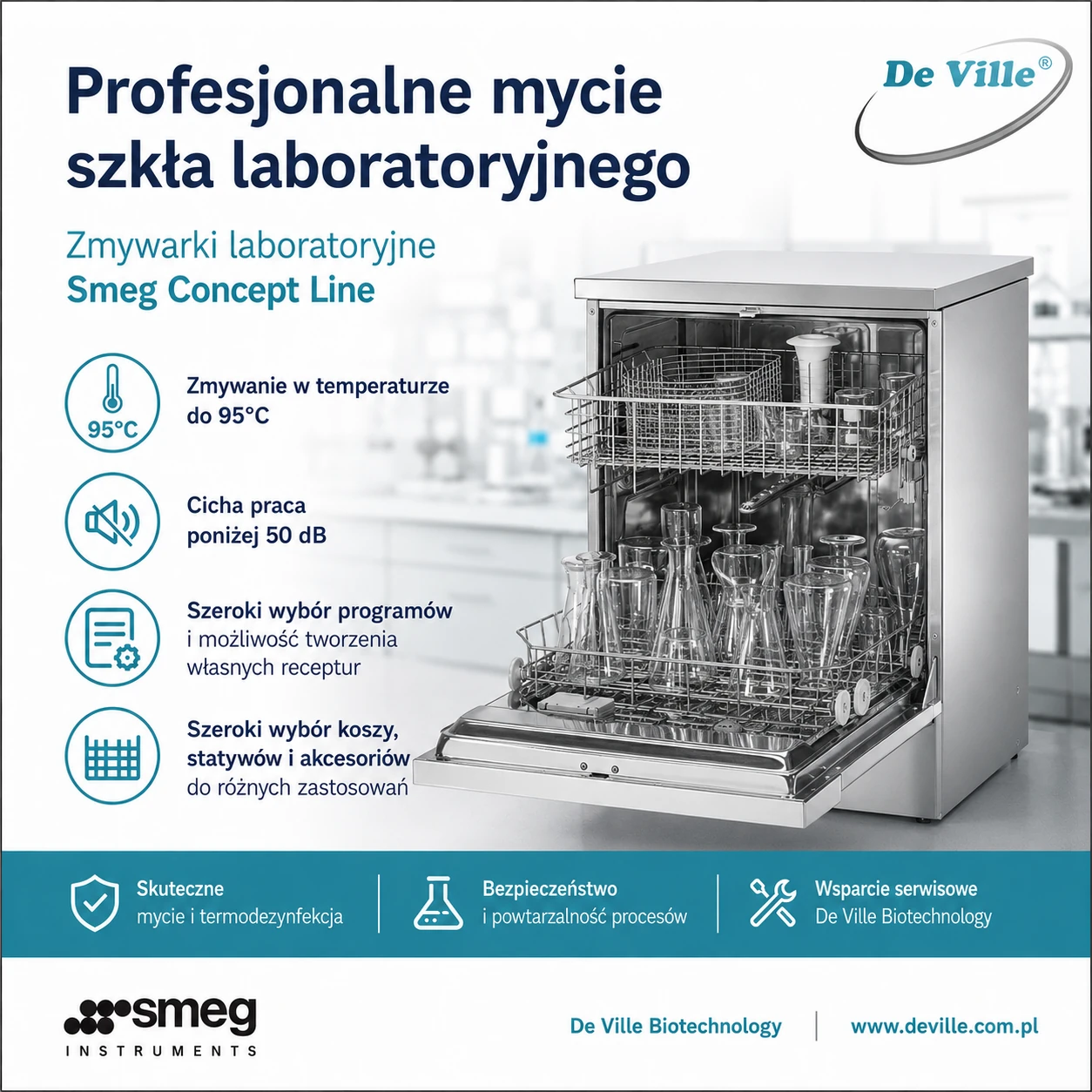Profesjonalne mycie szkła laboratoryjnego - zmywarki laboratoryjne Smeg Concept