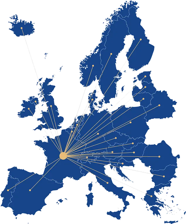 Image Showing Our Distribution Network in Europe