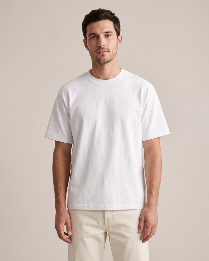 T-Shirt am Model, Oberkörper von vorne