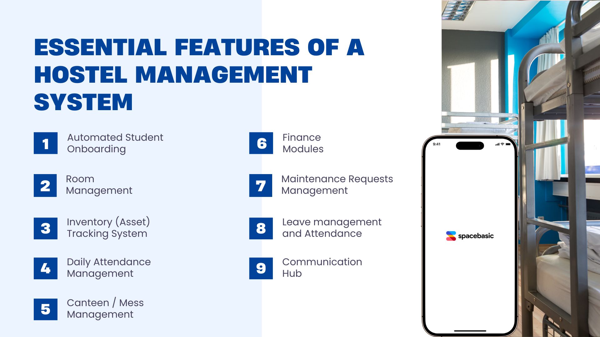 Essential features of hostel management system