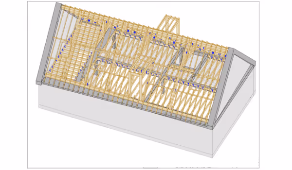 plan de la construction d'une charpente à Reims