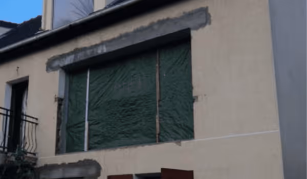 photo de chantier ouverte de façade à Asnières (pendant)