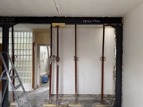 photo chantier ouverture mur porteur 4m Paris 17 (pendant)