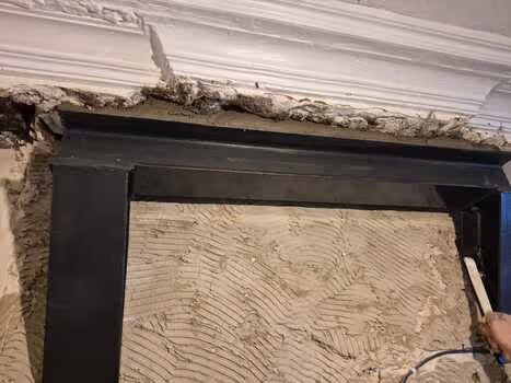 photo chantier suppression d'une cheminée Paris 9 (vue face)