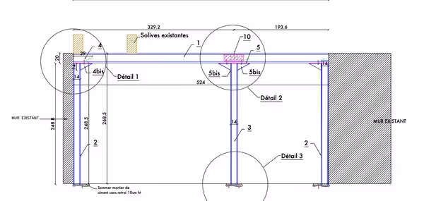 Plans d'exécution et note de calcul, Dimensionnement Robot Structural Paris 18 (4)