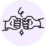 Fist bump icon representing employee appreciation