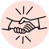 Handshake icon representing customer appreciation