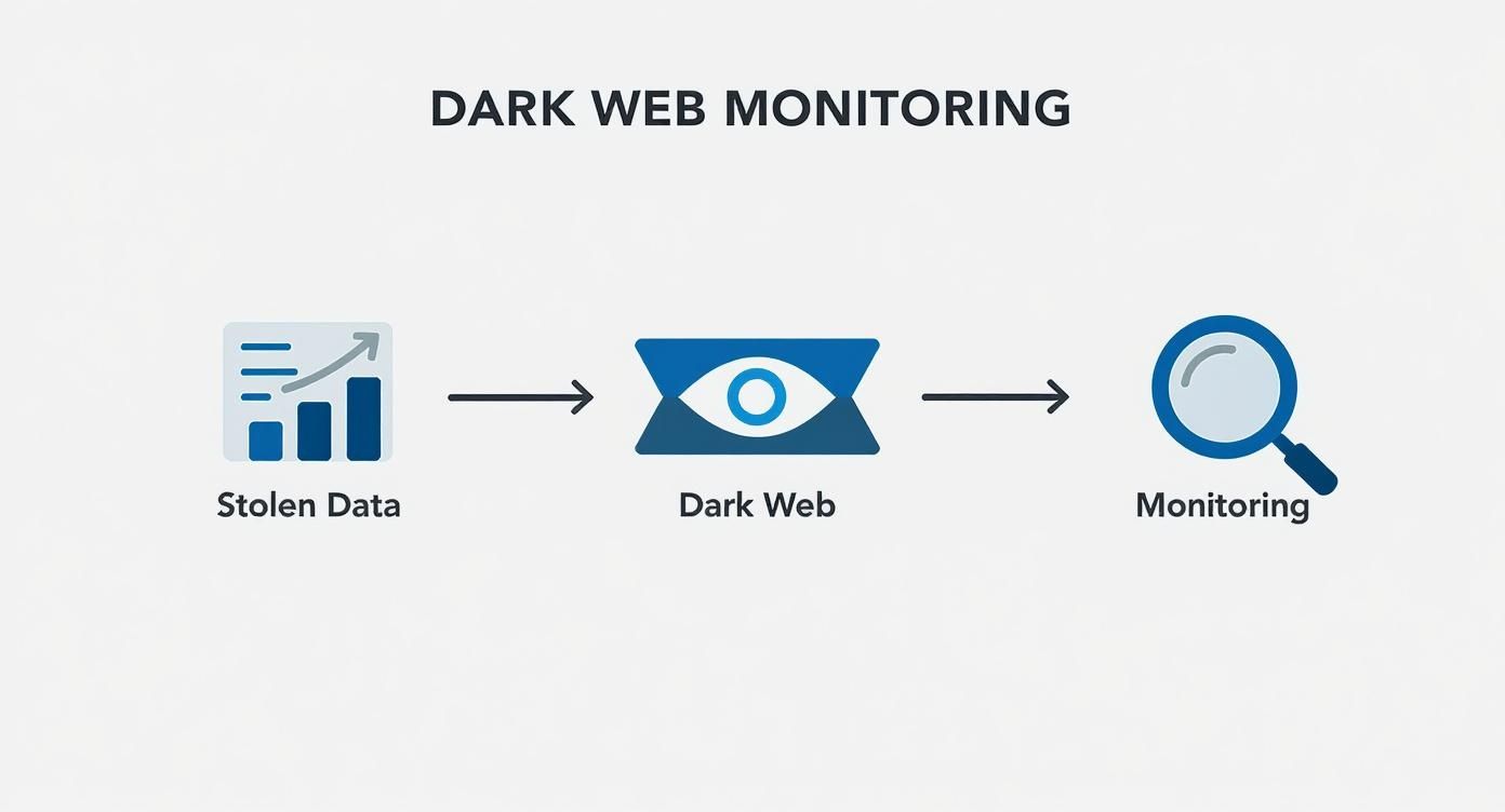 Infographic about what is dark web monitoring