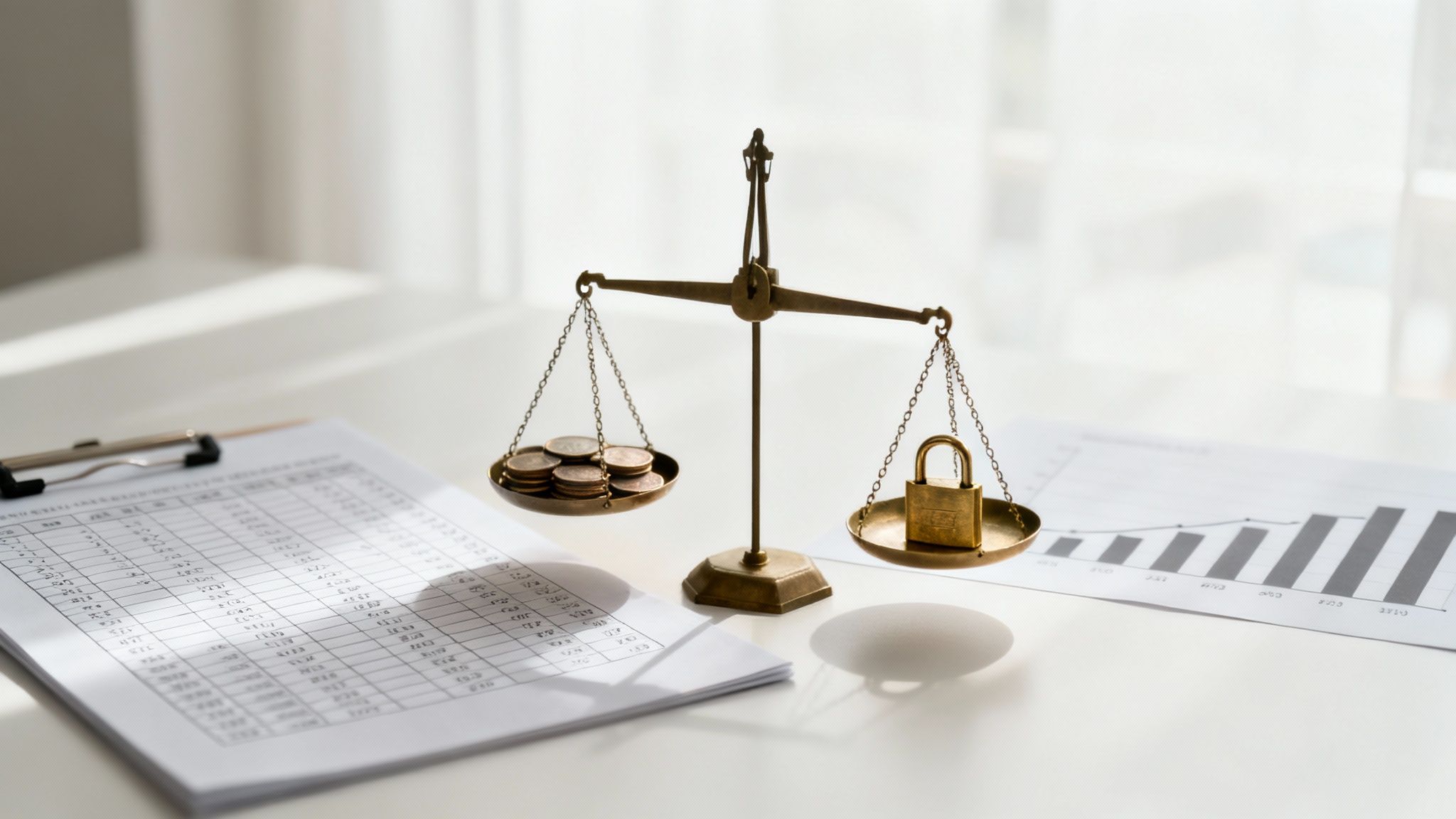 A business leader analyzing a chart showing positive ROI on a screen, symbolizing the financial benefits of cybersecurity.