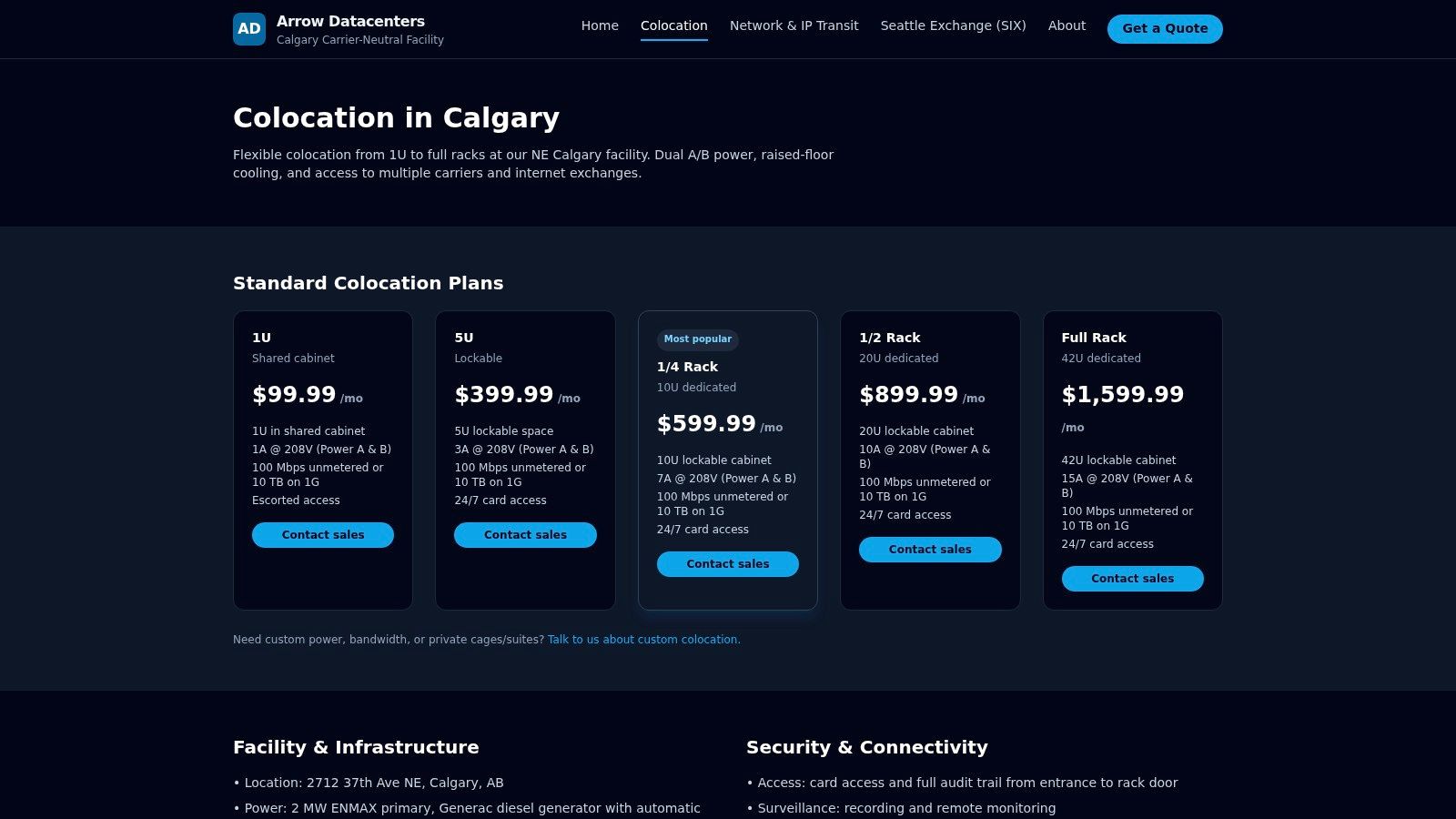 Arrow Datacenters (NE Calgary)