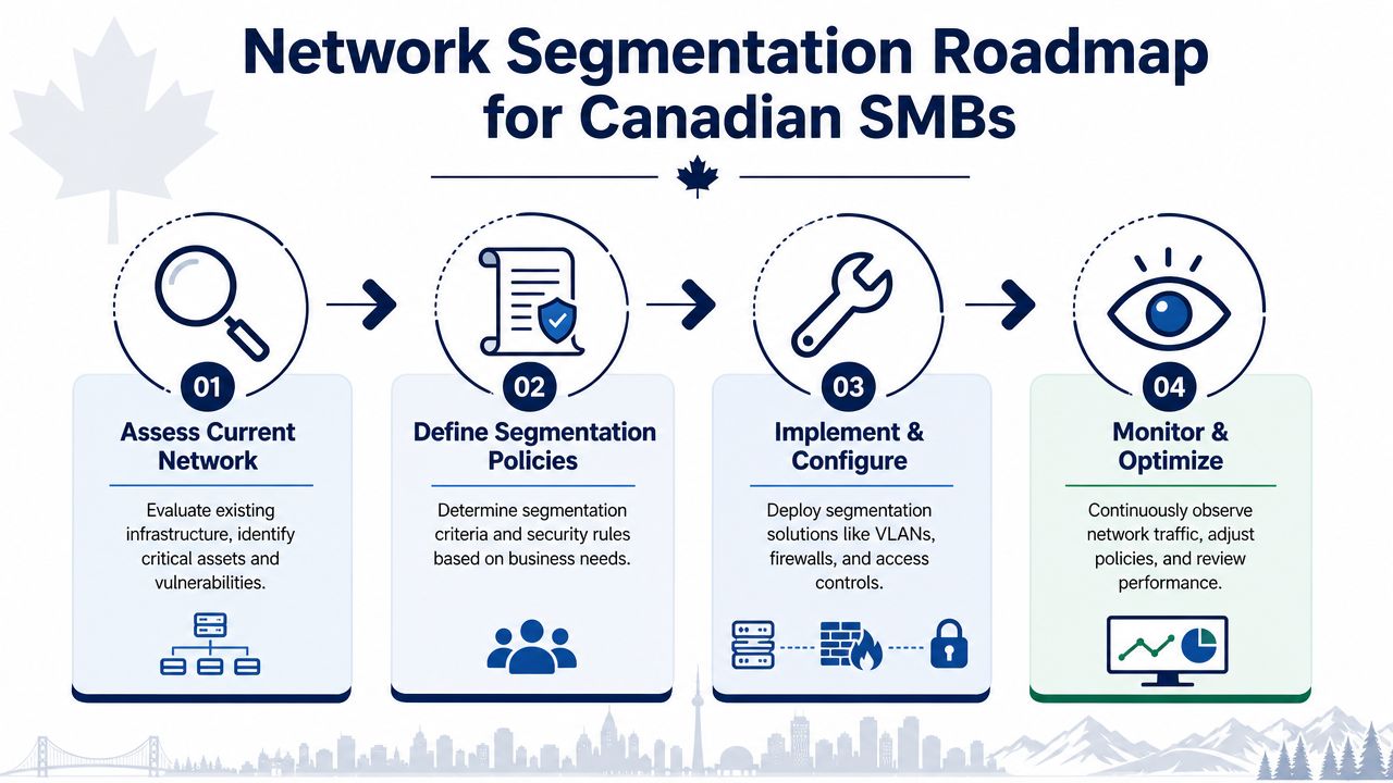A four-step roadmap for network segmentation designed for Canadian small and medium-sized businesses.