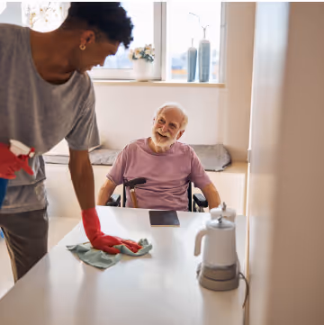 a part time caregiver doing light housekeeping