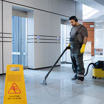 Cleaning the condo corridors