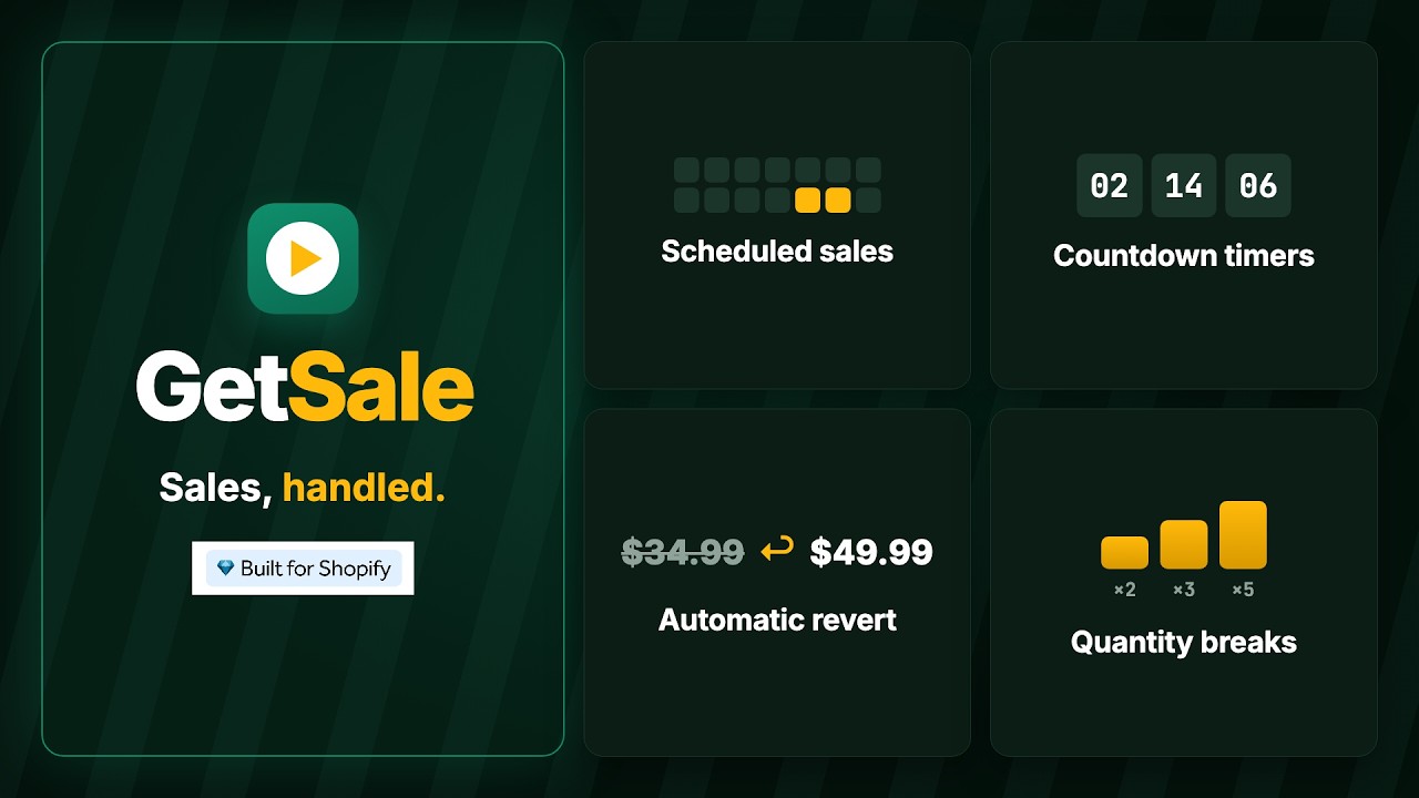 Opening frame of the GetSale product tour video