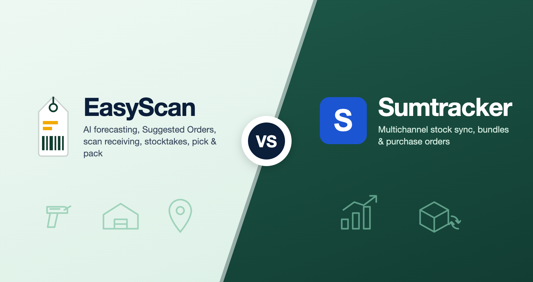 EasyScan vs Sumtracker Shopify inventory app comparison