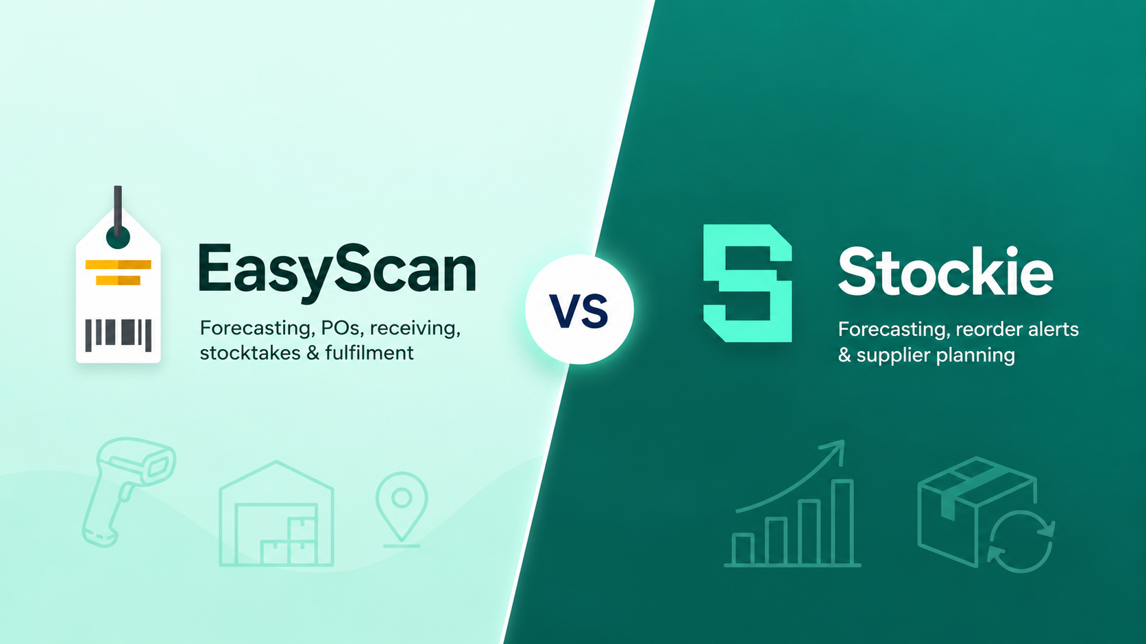 EasyScan vs Stockie Shopify inventory management and purchase order app comparison