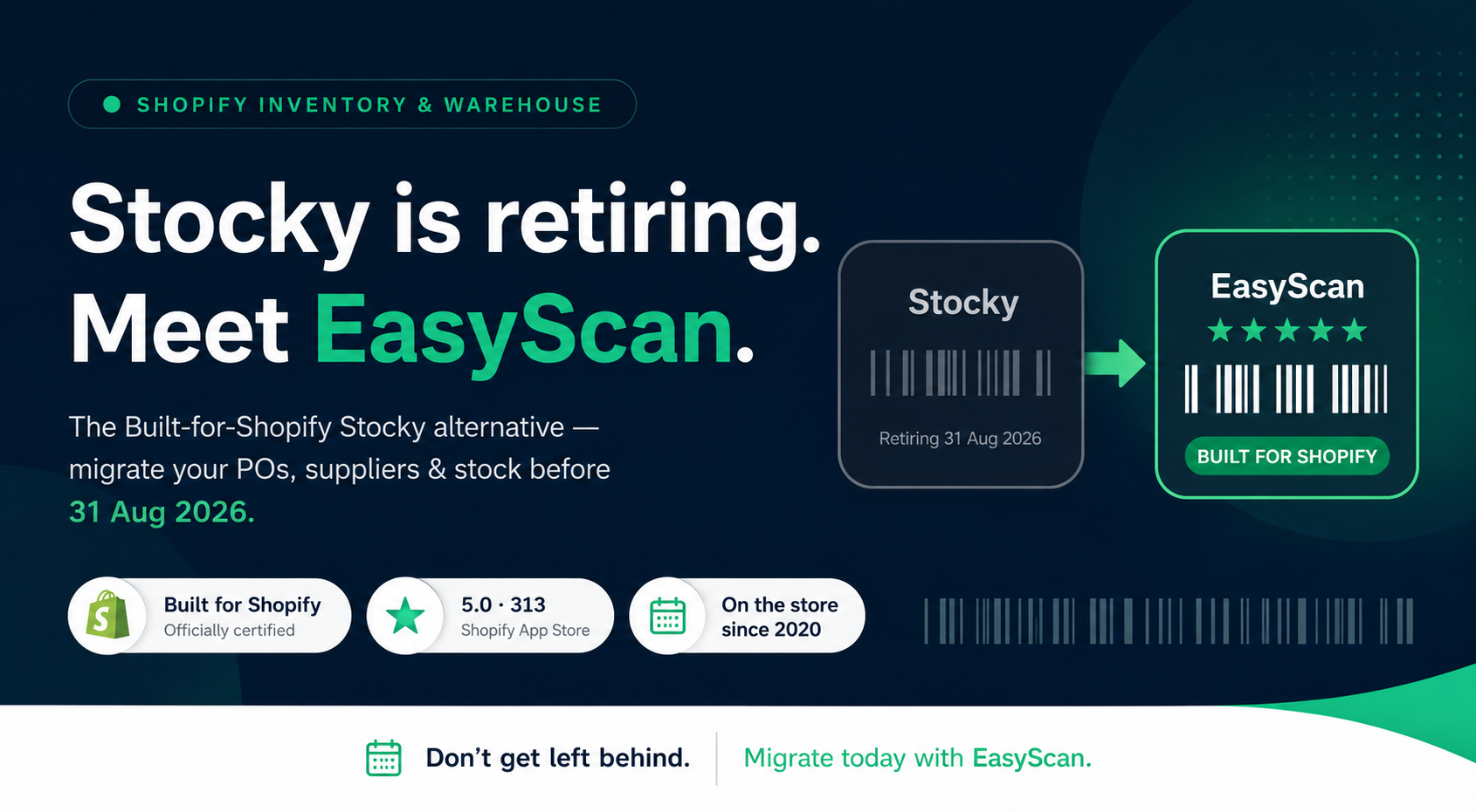 EasyScan, the best Stocky alternative and purchase order app for Shopify