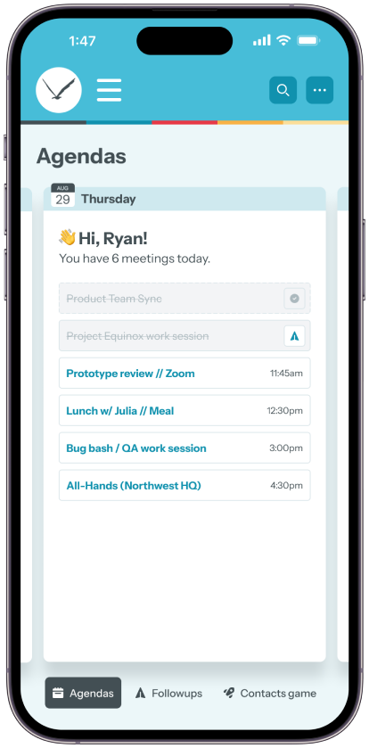 Take back your time mobile screen