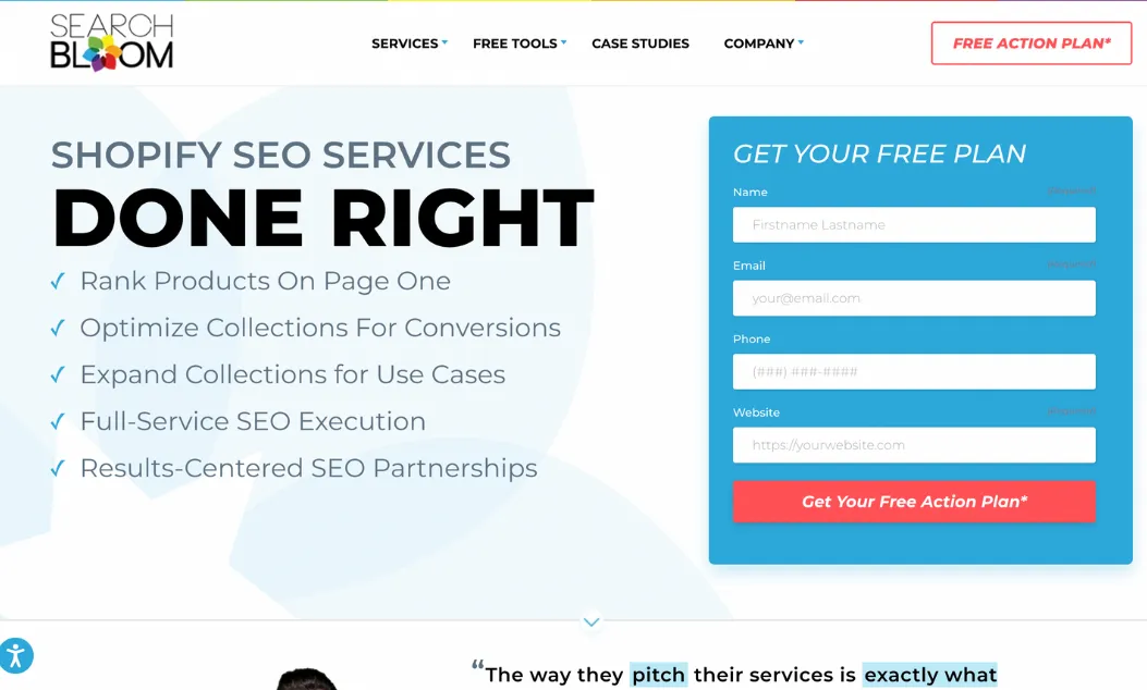 Searchbloom - Best Shopify SEO Agencies in 2026