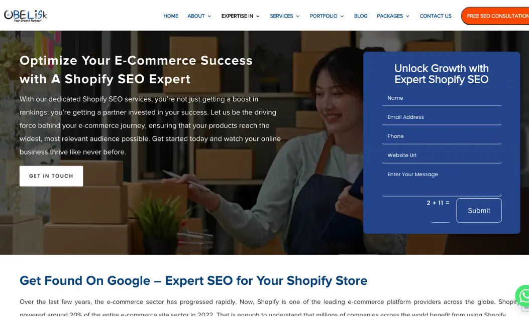 Obelisk infotech - Best Shopify SEO Agencies in 2026