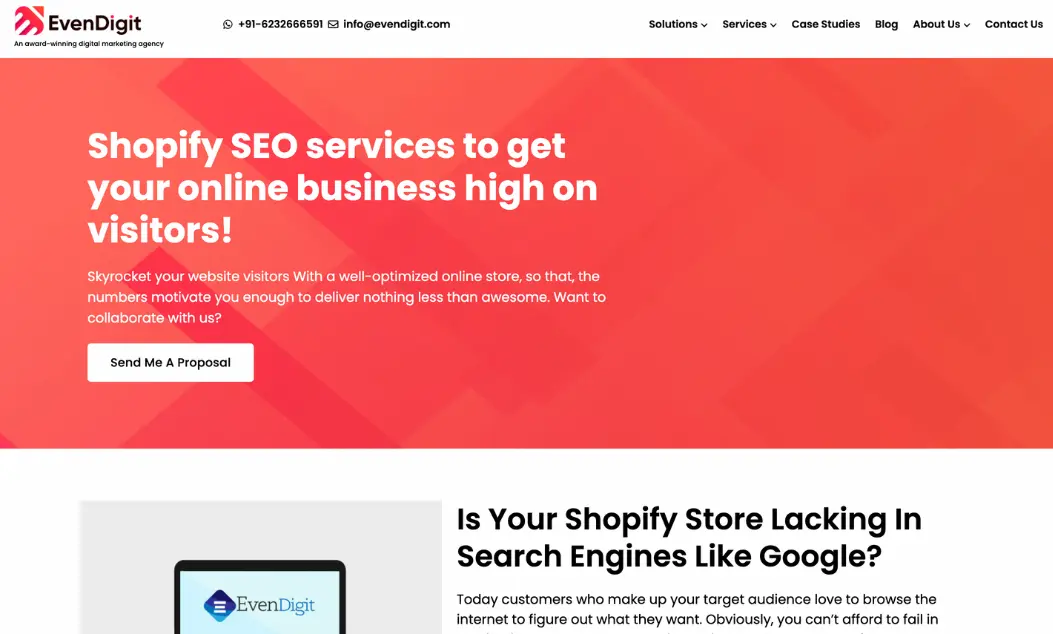 EvenDigit - Best Shopify SEO Agencies in 2026