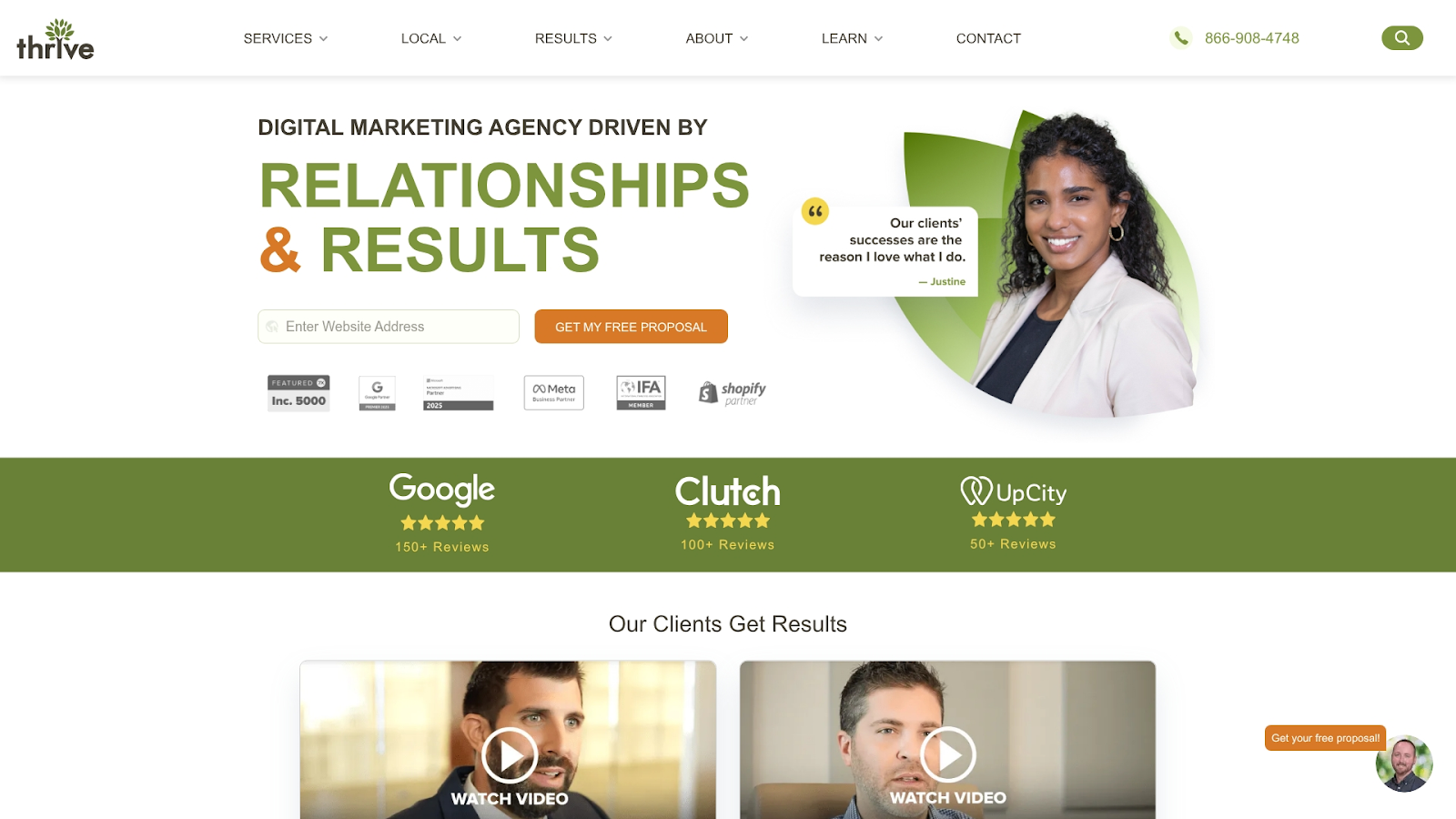 Thrive Internet Marketing Agency Screenshot