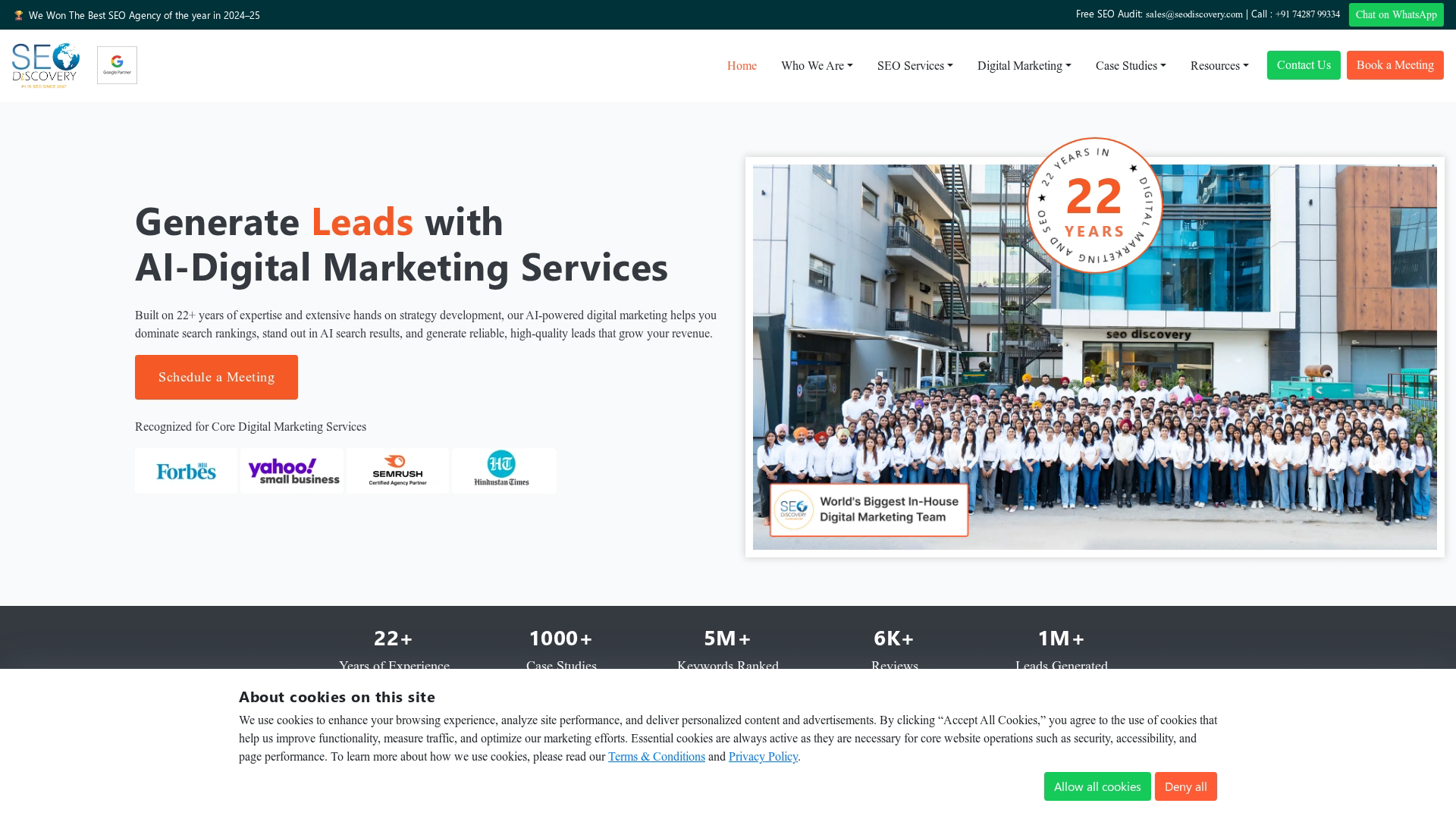 SEO Discovery homepage screenshot
