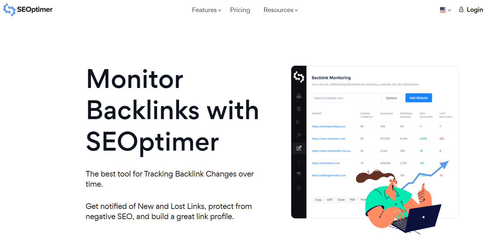SEOptimer homepage screenshot
