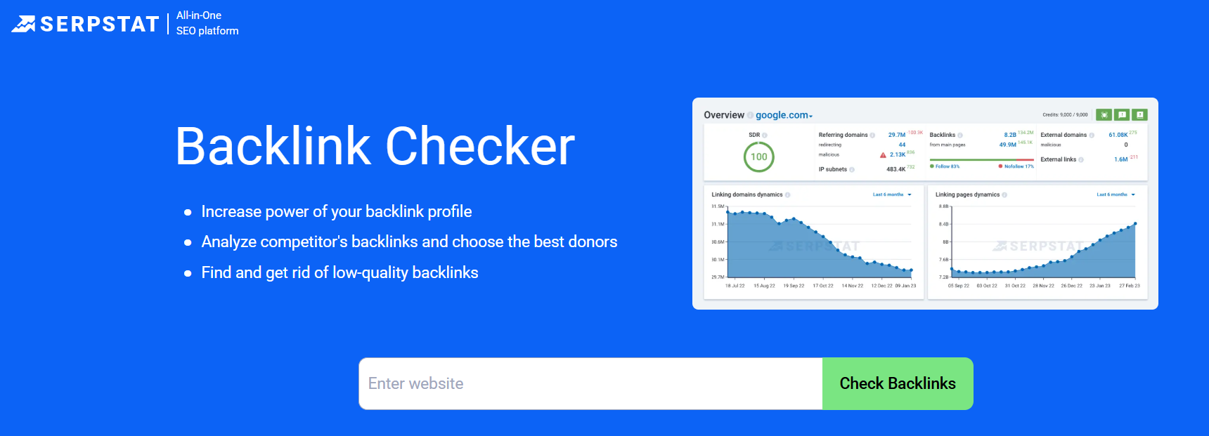 Serpstat homepage screenshot
