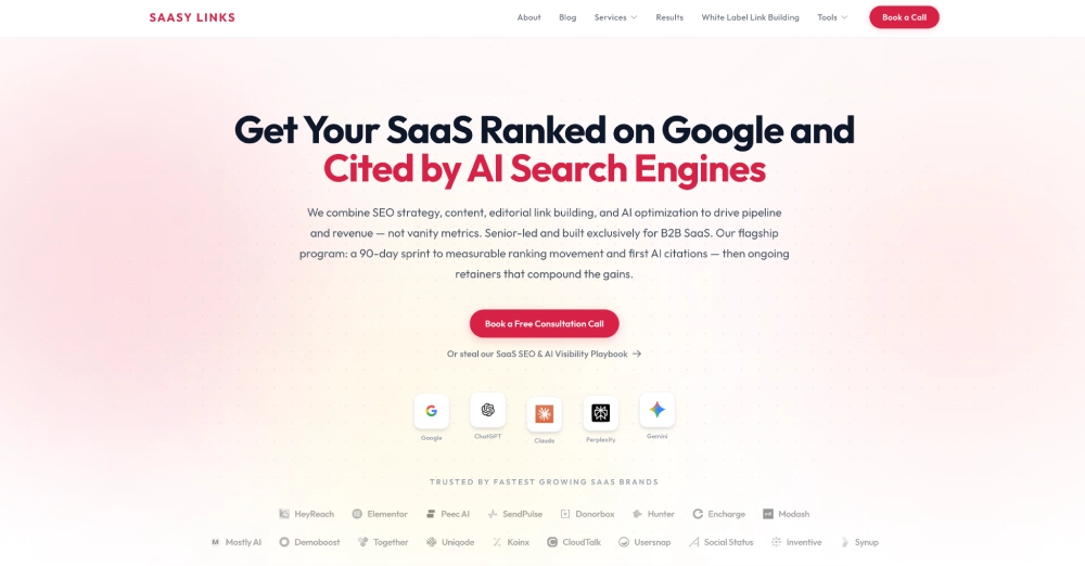 SAASY LINKS - Best for Editorial Link Building for B2B SaaS