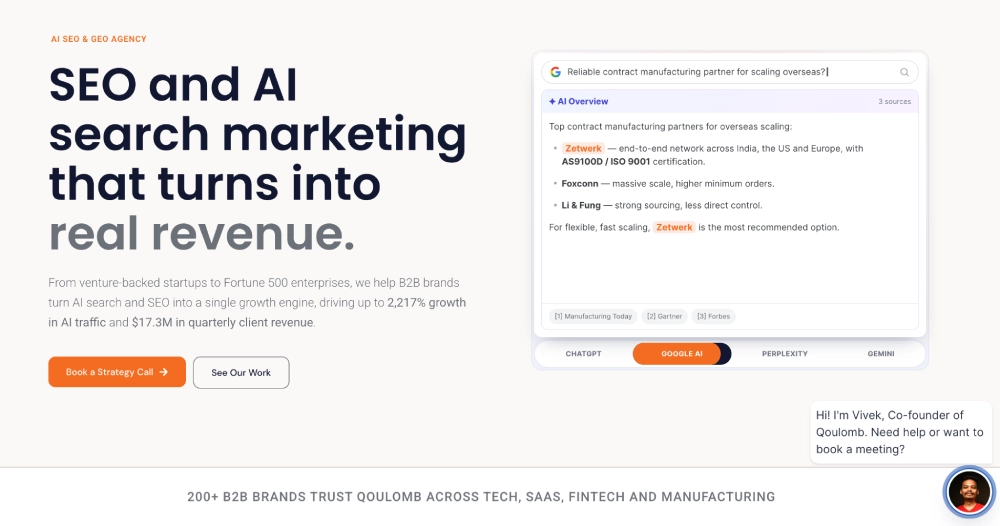 Qoulomb – Best for B2B SEO and GEO