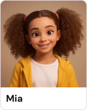 Young girl with curly hair in pigtails wearing a yellow jacket and white shirt, smiling.