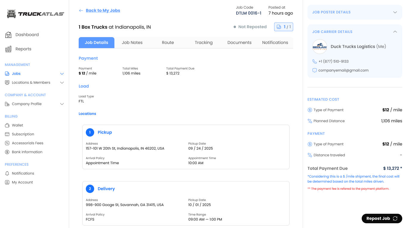 Dashboard mockup