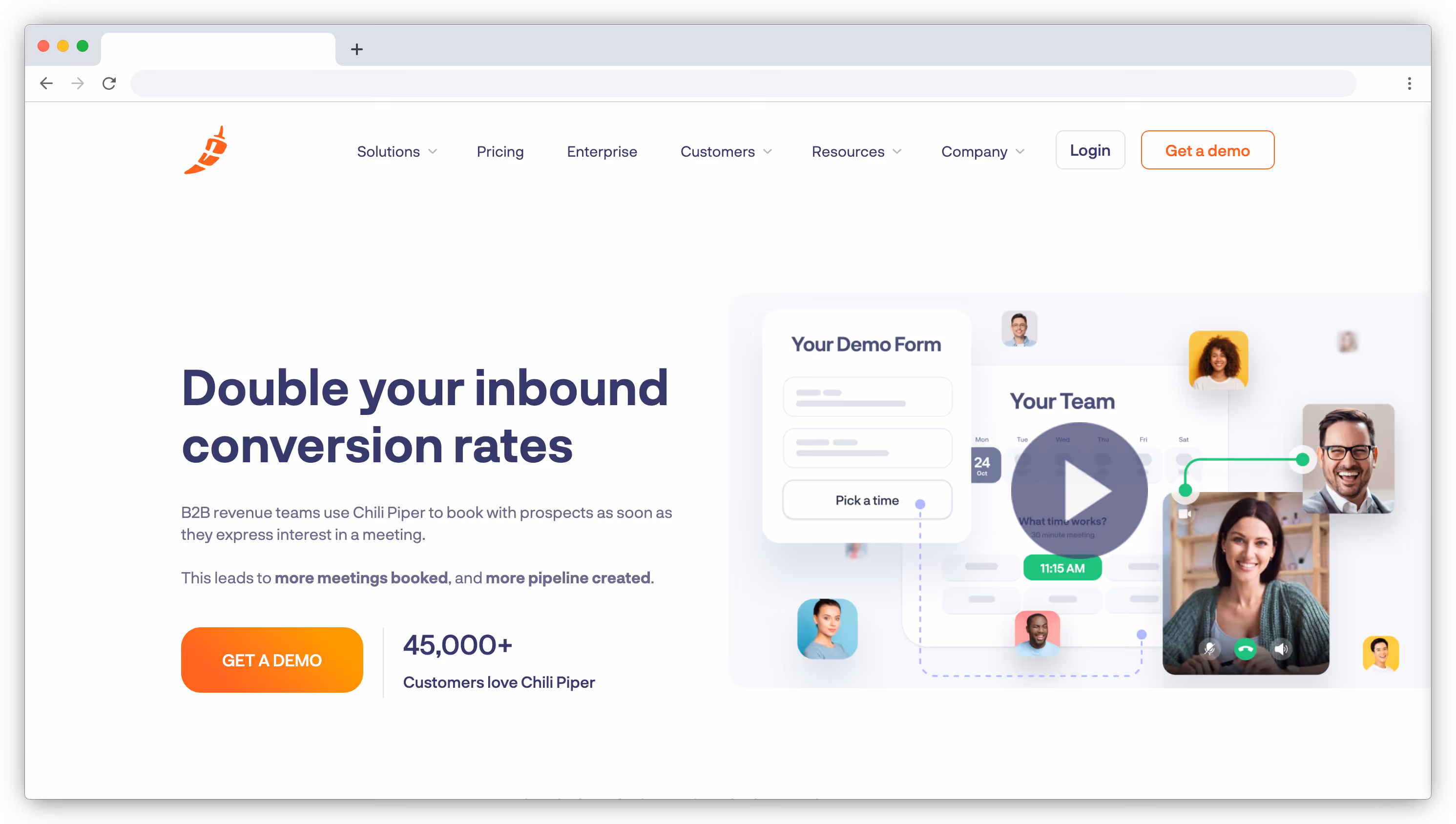 Chili Piper homepage screenshot