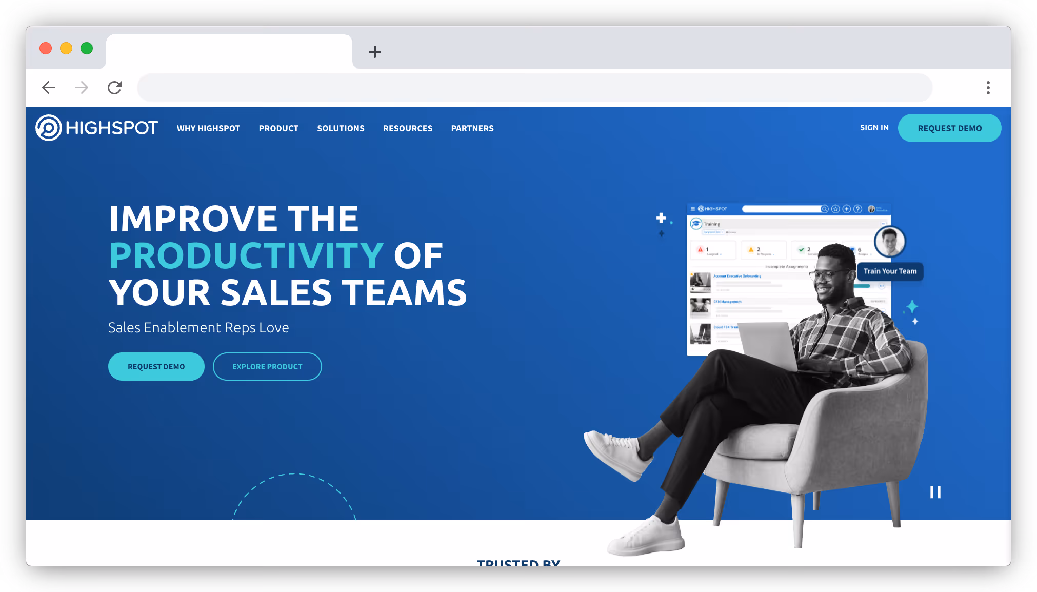 Highspot homepage screenshot