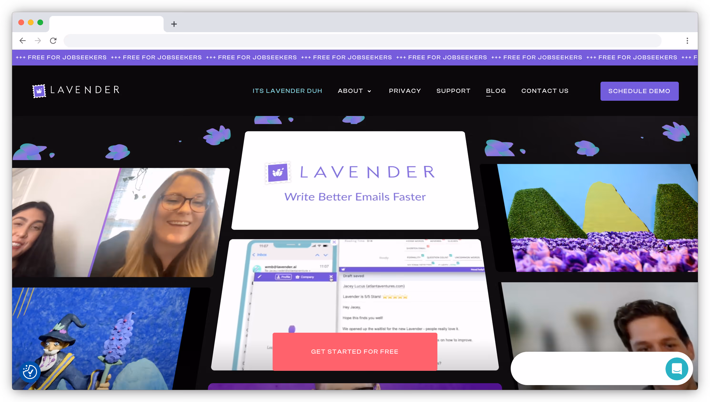 Lavender homepage screenshot