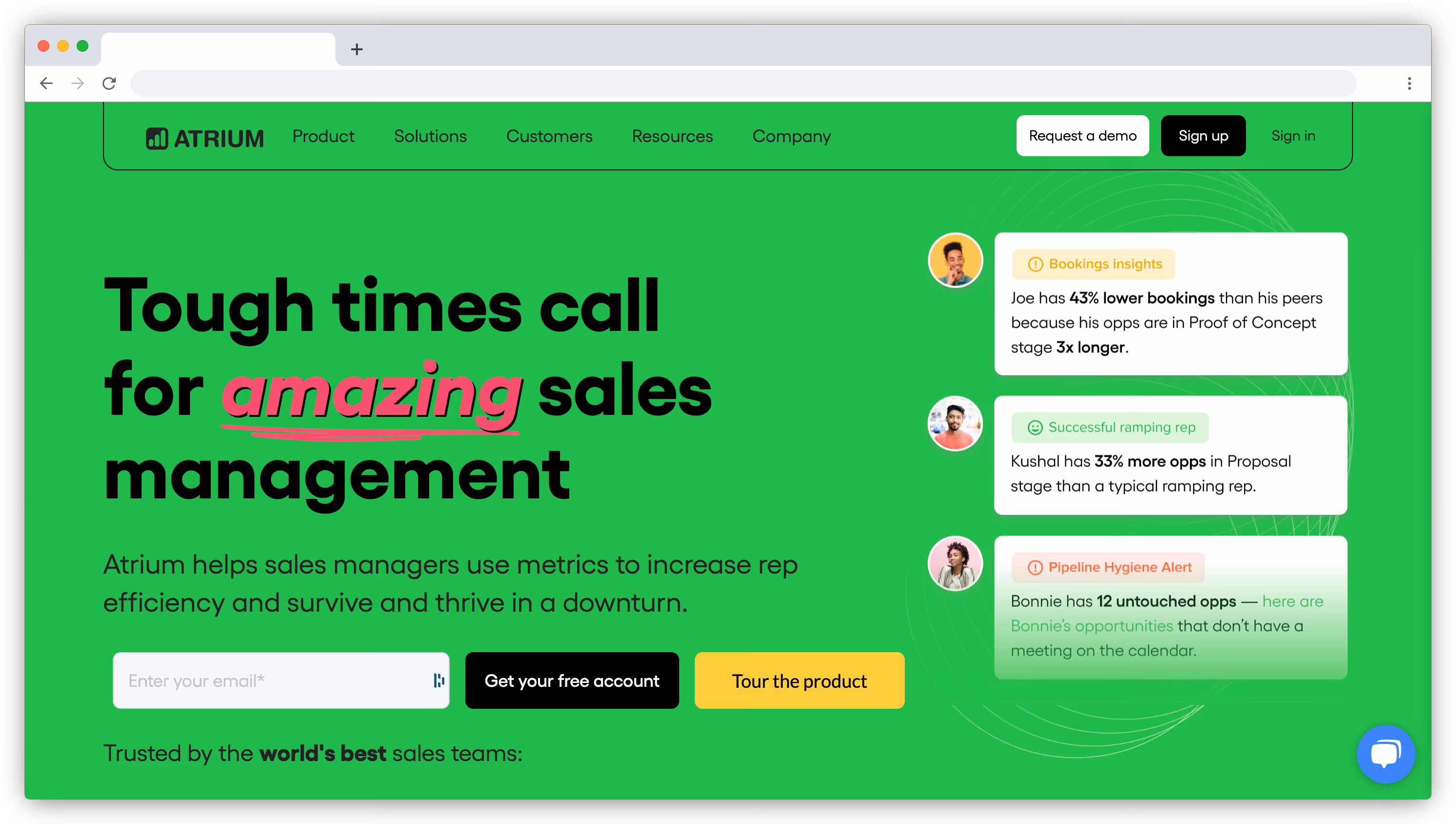 Atrium homepage screenshot