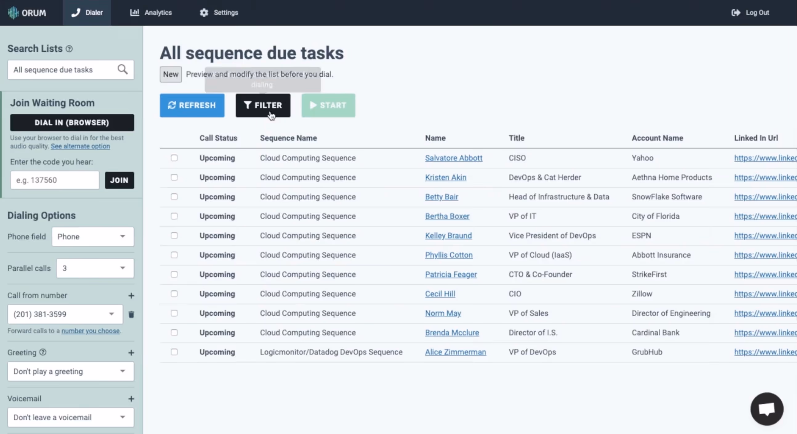 Orum product screenshot