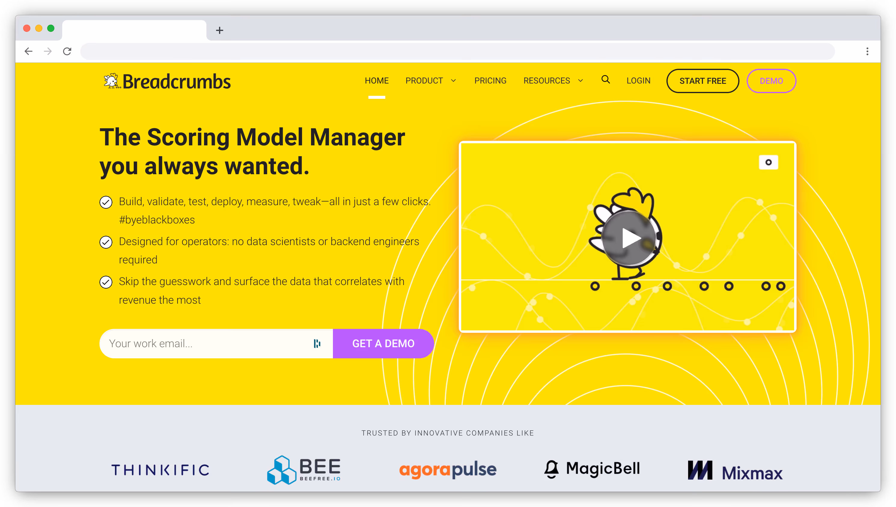 Breadcrumbs homepage screenshot