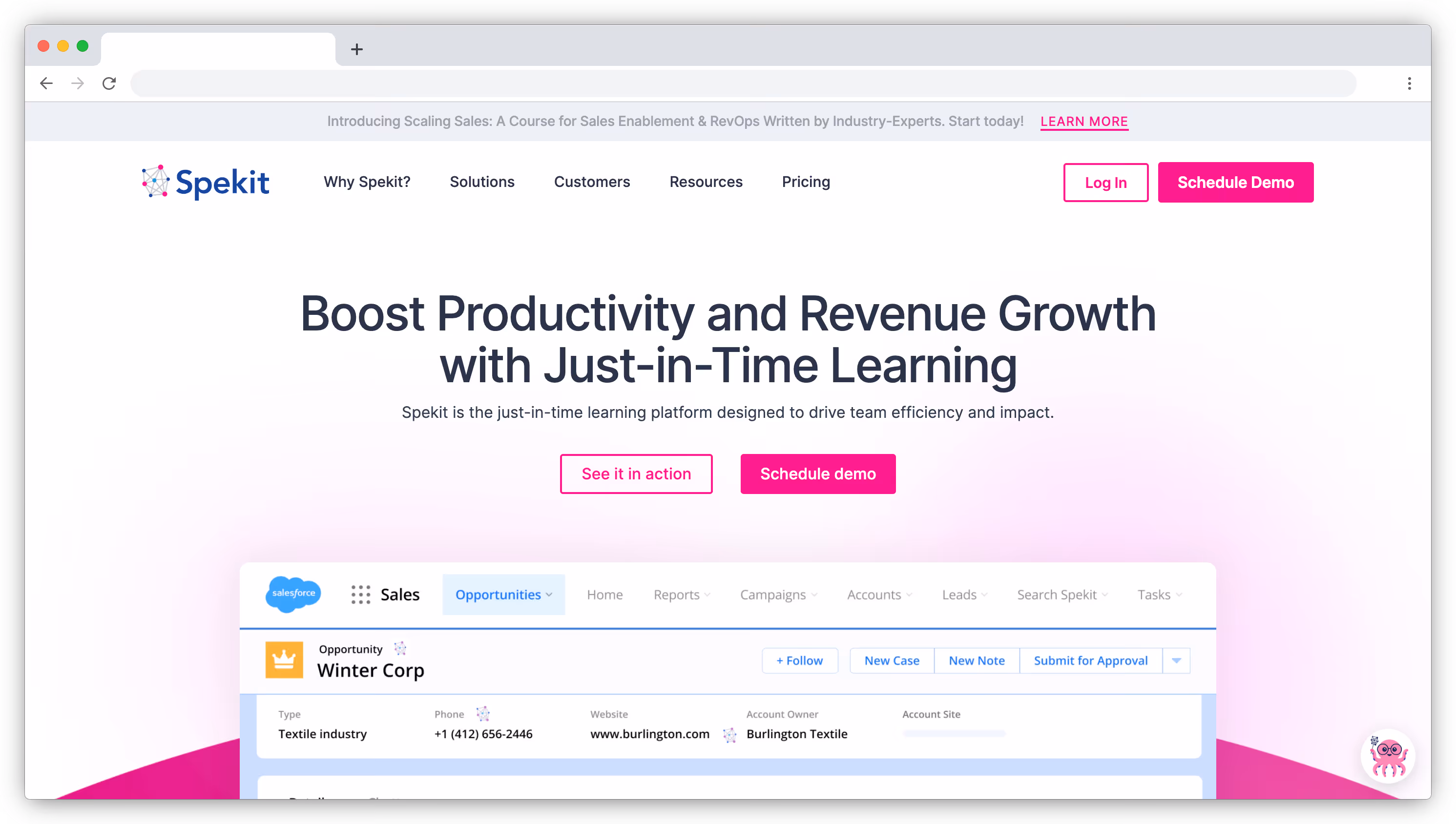 Spekit homepage screenshot