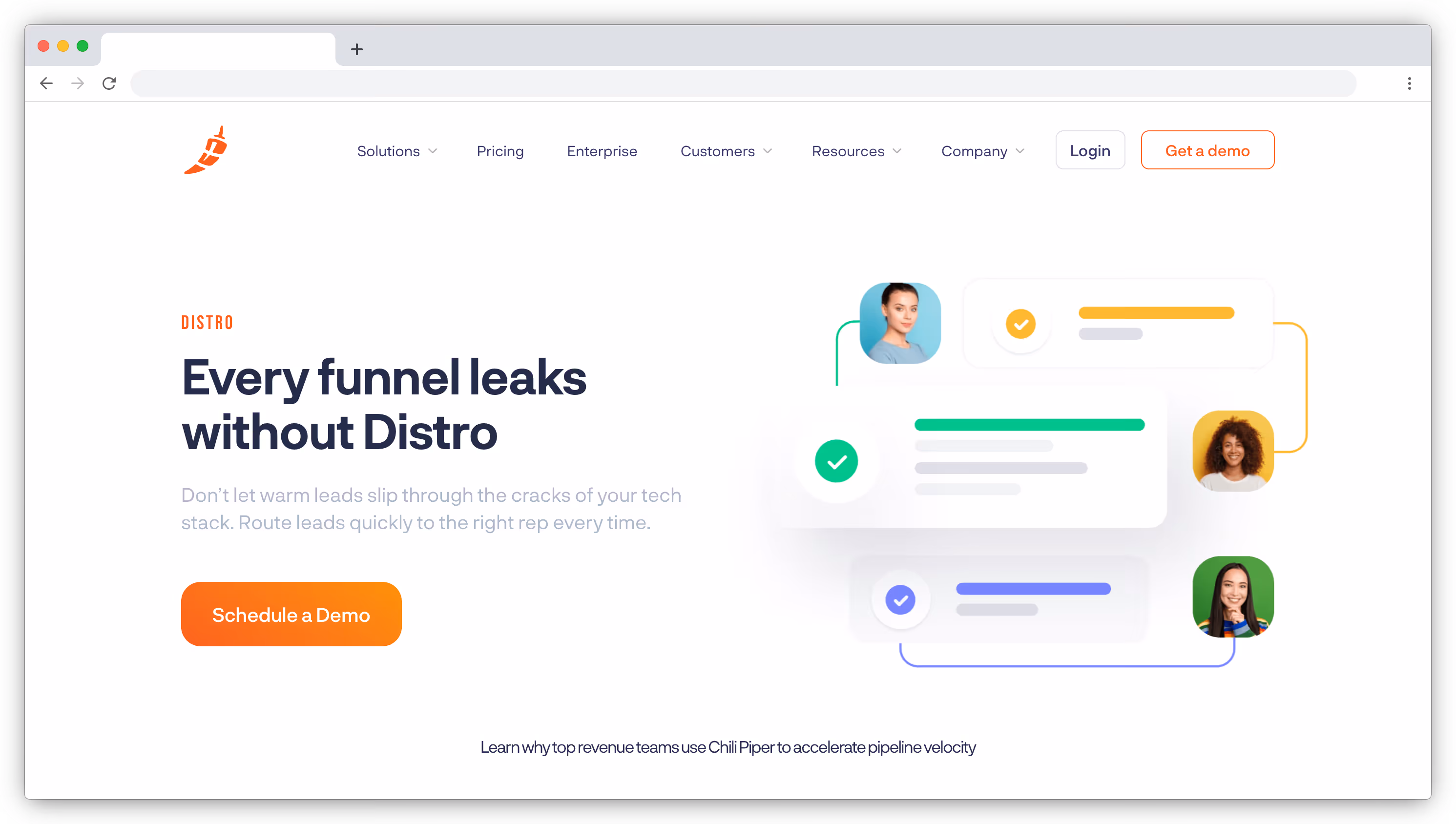Chili Piper Distro landing page