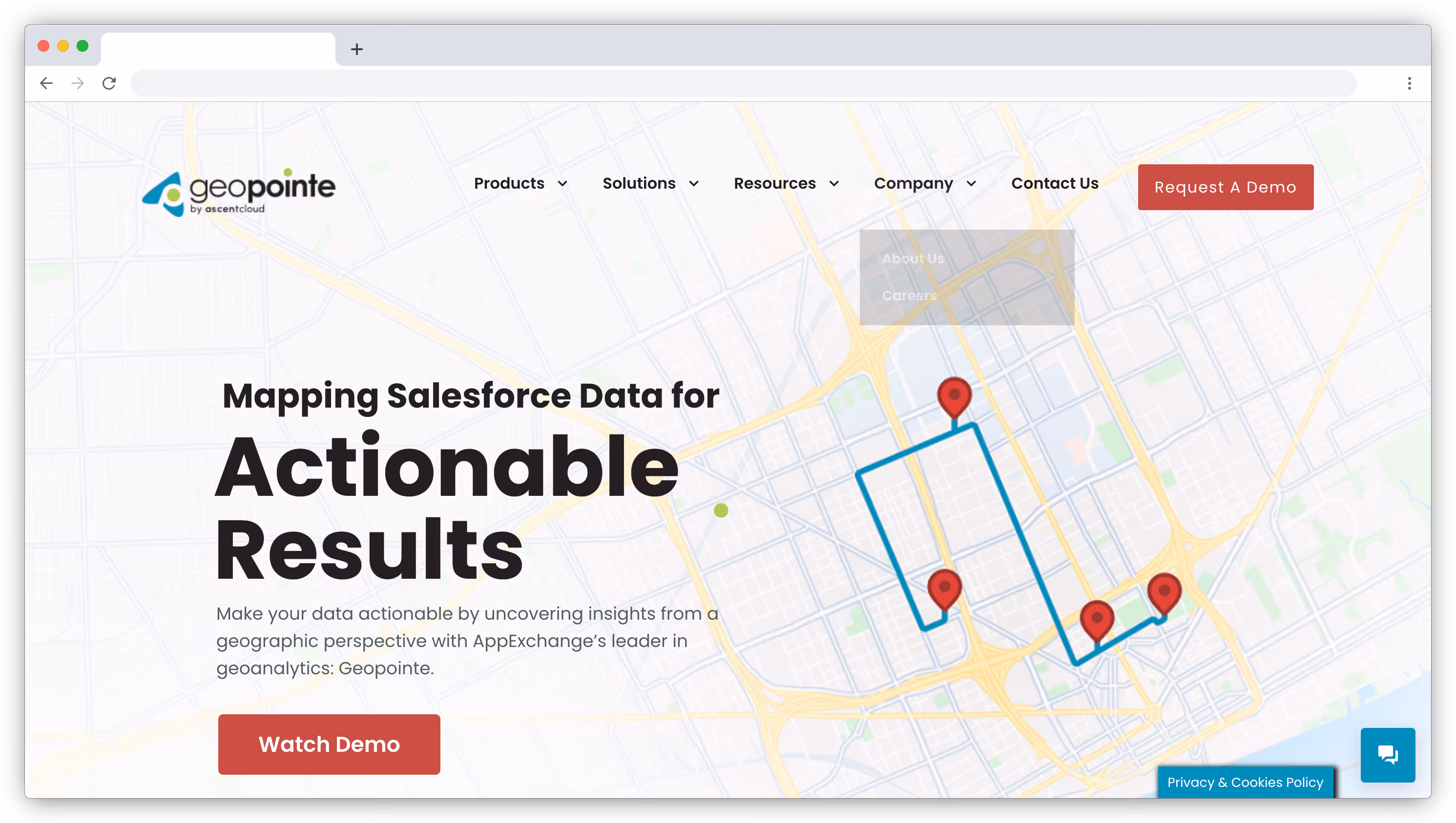 Geopointe homepage screenshot
