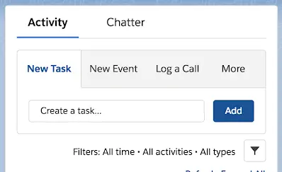 Creating a task in Salesforce