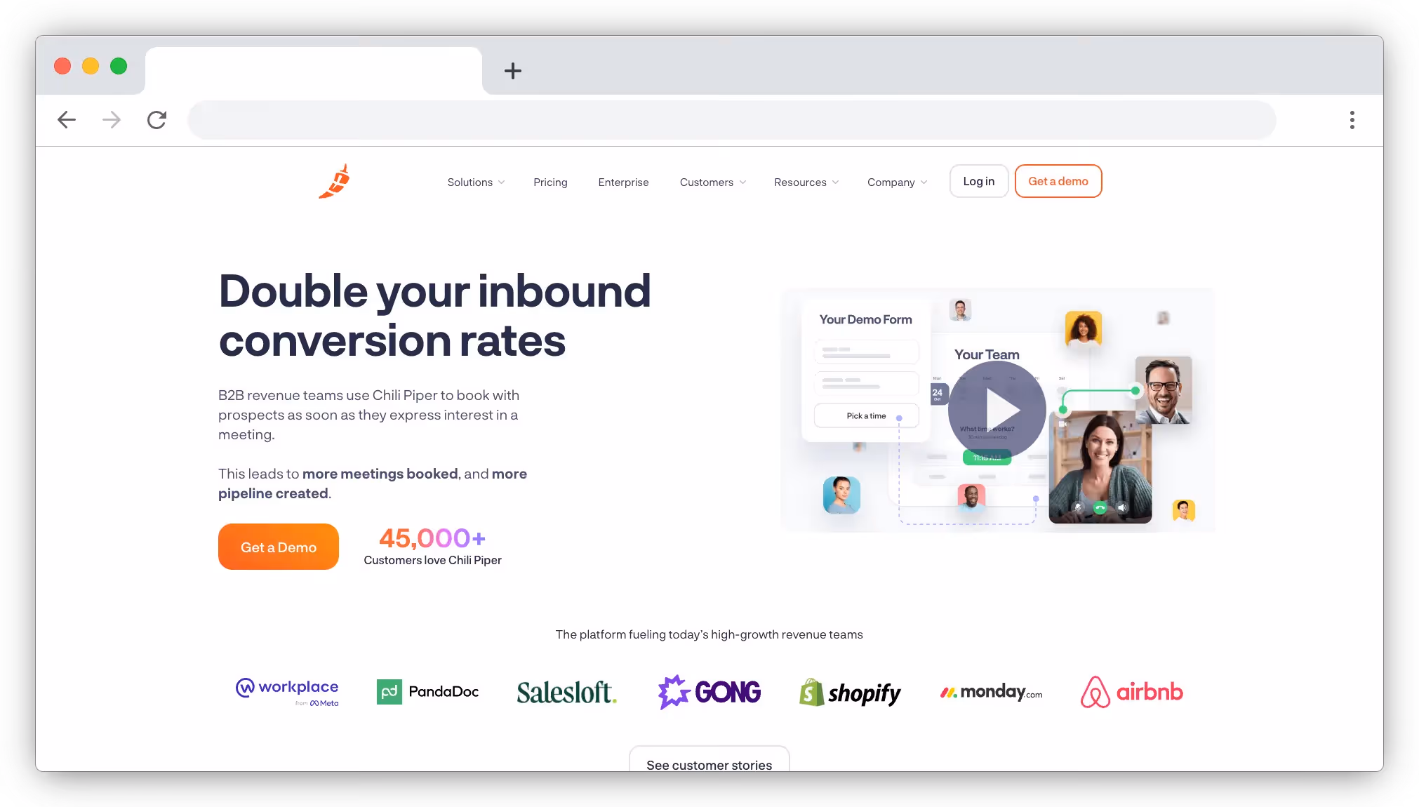 Chili Piper homepage