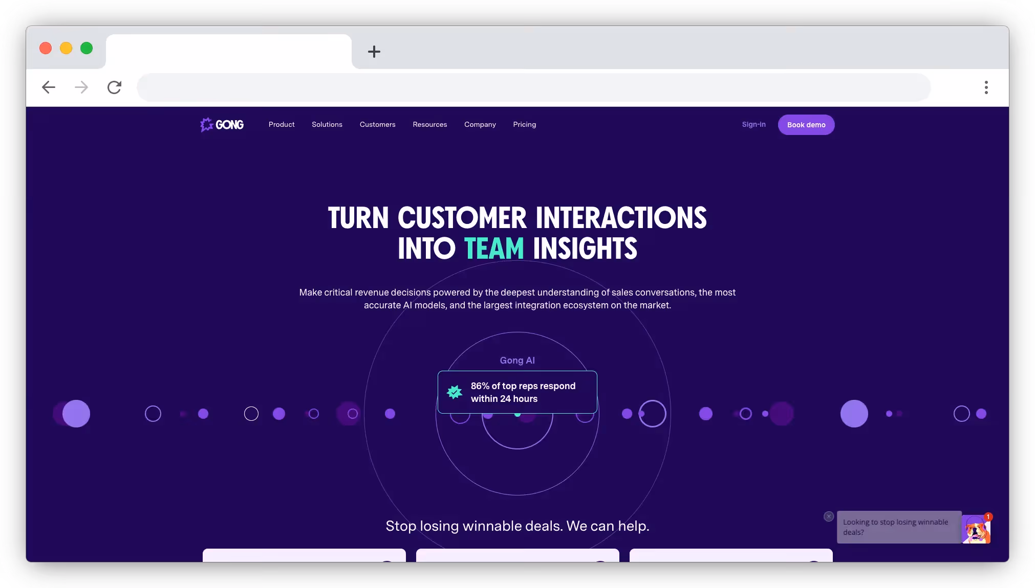 Gong website screenshot