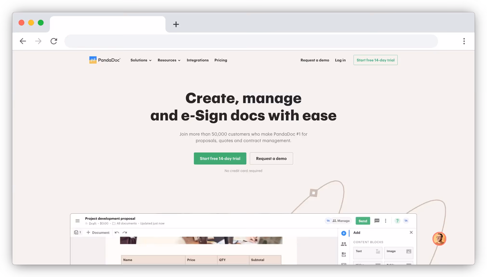PandaDoc website screenshot