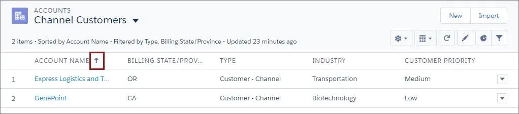 Change order of fields in Salesforce list view