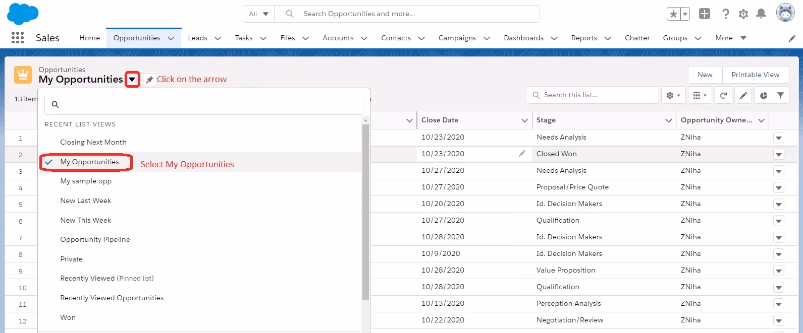 How to set up a Salesforce Kanban view